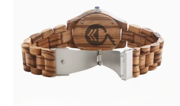 Women's Wooden Quartz Watch - Elegant Brown Braided Band, Blue-ish-Tone Dial, Casual Style