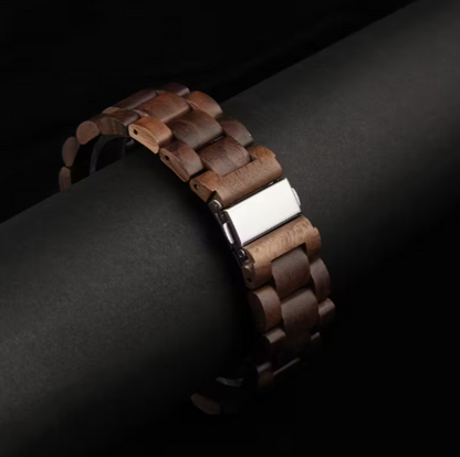 Men's Natural Walnut Wood Quartz Watch - Strap, Analog Quartz Movement with Brown Dial & Black Hands, High Quality (30m) - Casual & Formal Watch for Casual Attire